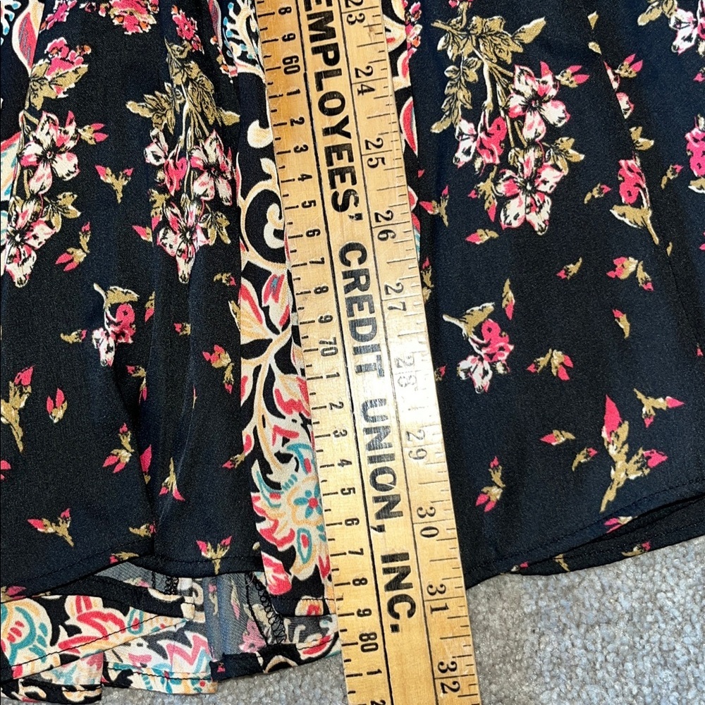 Free People Stevie Black Combo Printed Tunic Dress w/ Flowy Bell Sleeves Size S - Picture 11 of 12